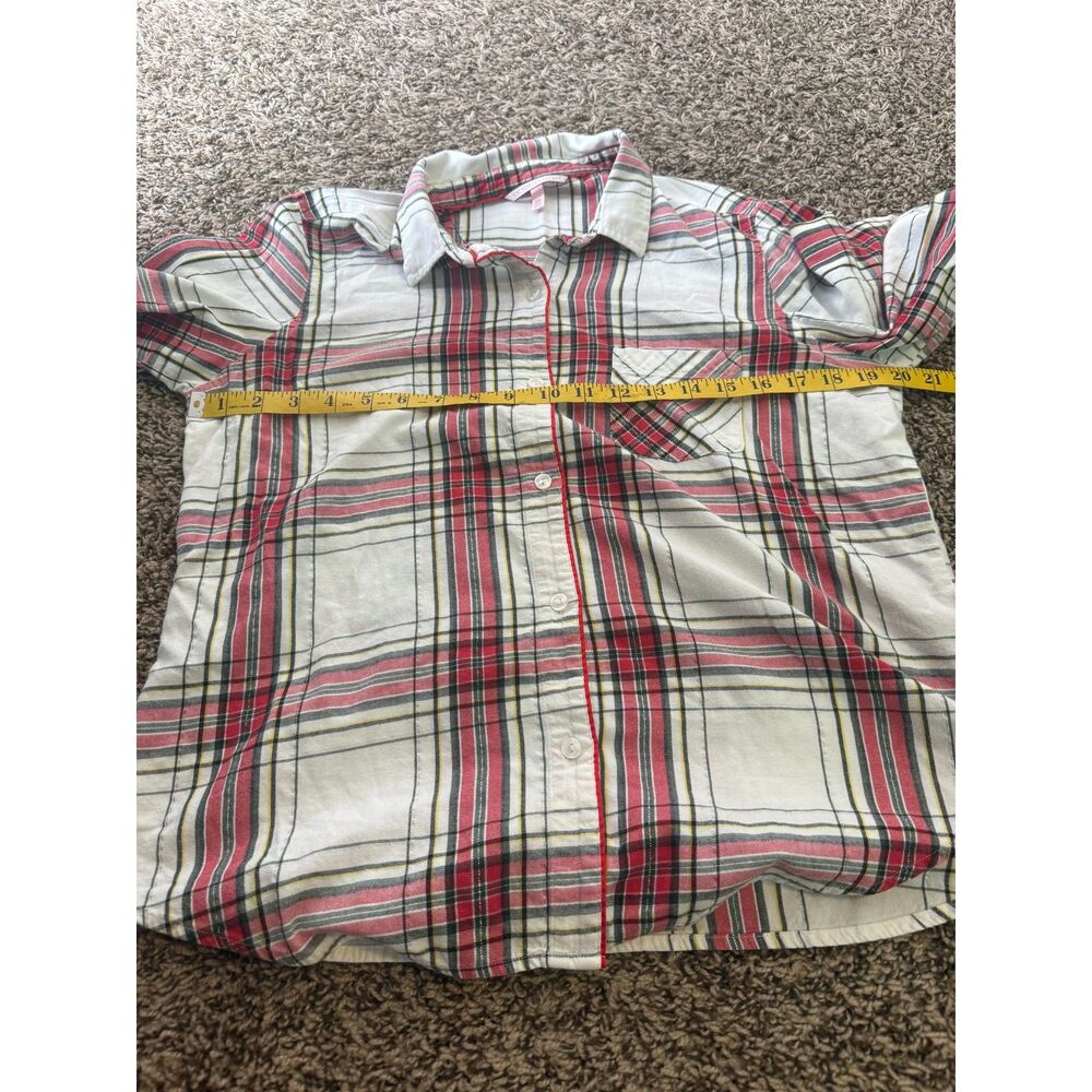 Victorias Secret Red White Plaid Pajama Set Womens Sz M Holiday Long Sleeve - Picture 7 of 8